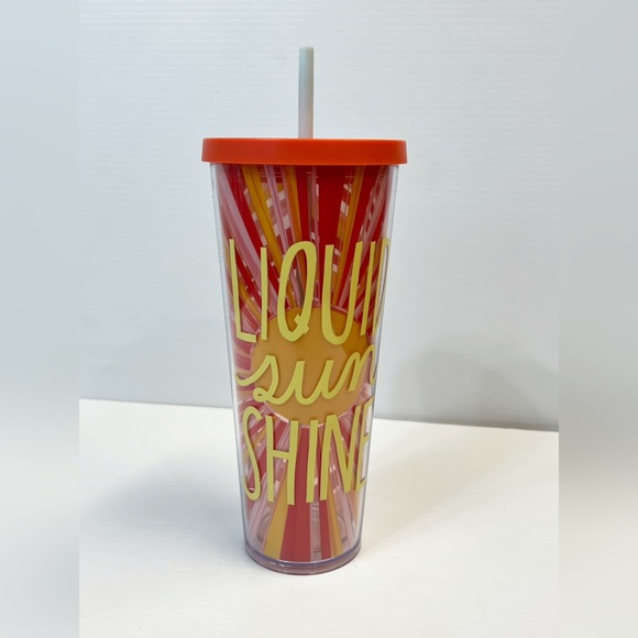 Starbucks Other - STARBUCKS Tumbler Liquid Sunshine Red Orange Beam Venti Cold Cup 24 oz.